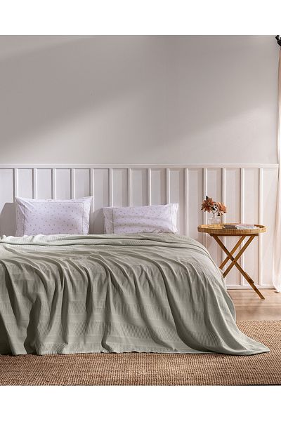 Madame Coco Mathilda Double Ecocell Cotton Plain Pique Set - Mint Green