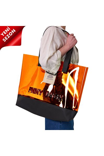 Funny Design 2025 Νέα σεζόν Bulky Beach Bag Neon Orange
