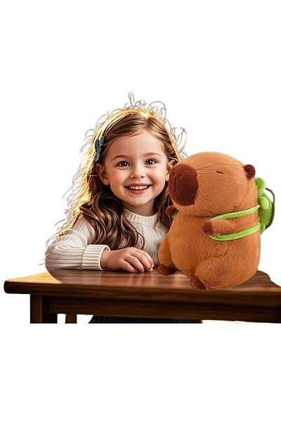 xpress sales Capybara Plush Toy with Detachable Turtle Backpack, 32cm, Brown, xpress sales