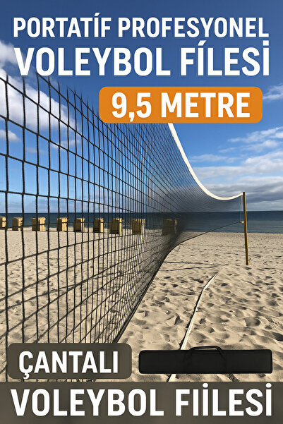 pekial CK Spor Ckspor 9.5 Metre Taşınabilir Pratik ve Profesyonel Voleybol Filesi Çantalı Voleybol Filesi C
