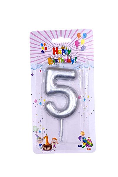 Party and Story Gray Party Candle 6