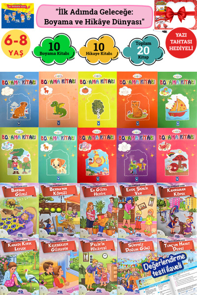 Altınpost Yayınları Coloring and Story Set:10 Pcs Coloring Book+10 Pcs My Fir...