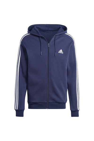 adidas Essentials Fleece 3-Stripes FZ Hoodie, Men's Hoodie