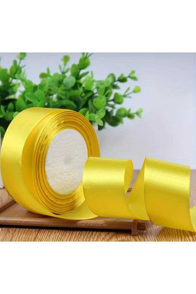 Party and Story Yellow Satin Ribbons, 1 Inch, 3 Pieces