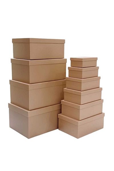 Party and Story A set of ten-piece gift boxes made of bronze colored cardboard