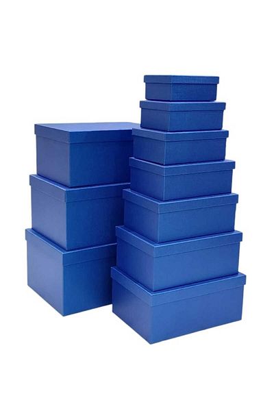 Party and Story A set of ten-piece gift boxes made of dark blue cardboard