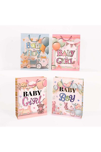 Party and Story Newborn gift bags for boys and girls, 12 pieces L (31*40*12CM)