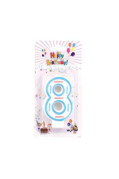 Party and Story Striped Party Candle Number 8