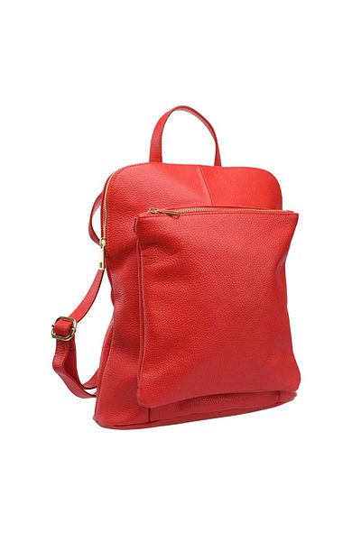 Toro Nero Women's red genuine leather backpack Duality