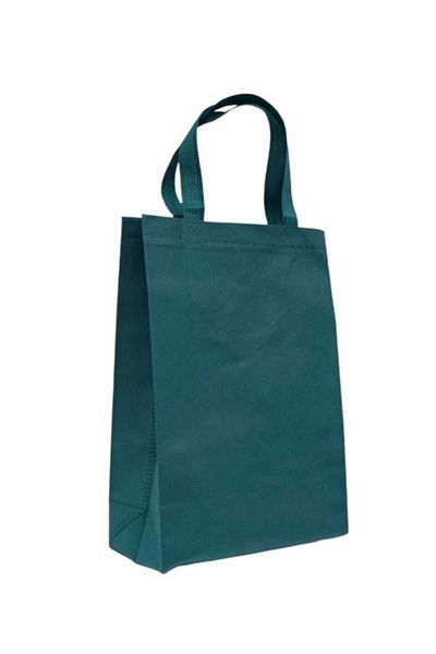 Party and Story Dark green fabric shopping bags that can be used more than once, 12 pieces Size (L)35Ã—40Ã—12CM