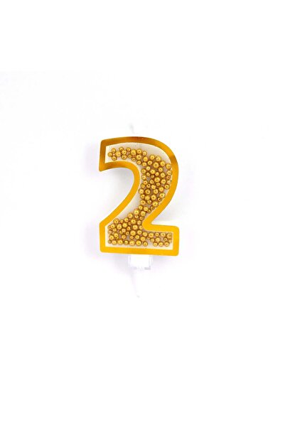 Party and Story شمعة عيد ميلاد ذهبية رقم 2