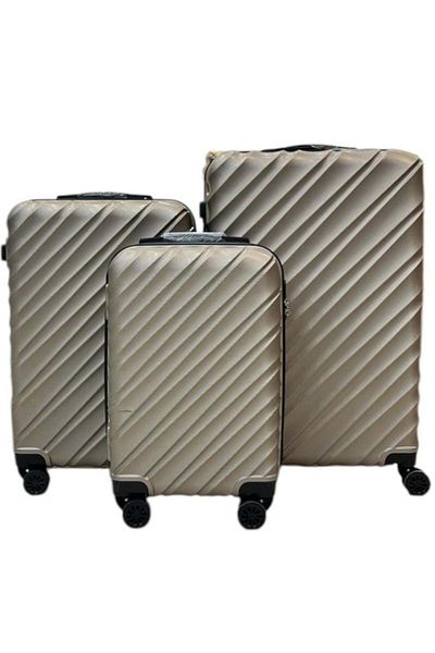 Generic 3-piece light gold travel bags