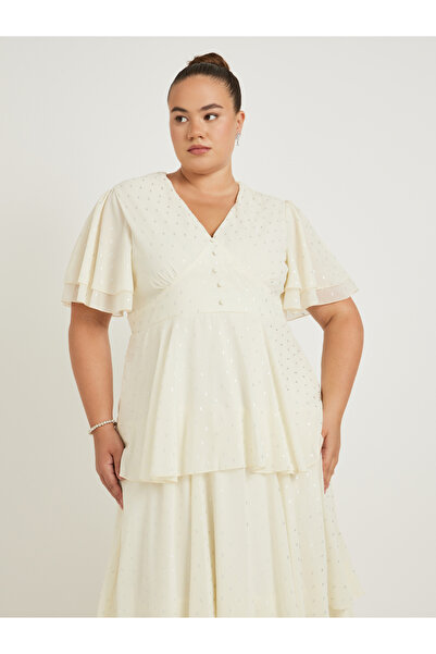 Styli Plus Size Short Sleeves A-Line Maxi Dress