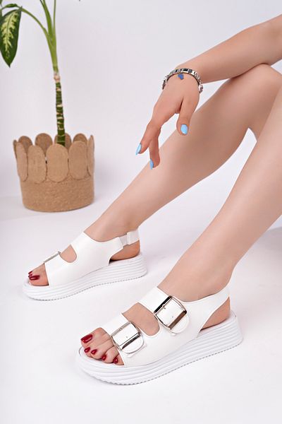 pasyone Sandale albe pentru femei Daily Chic
