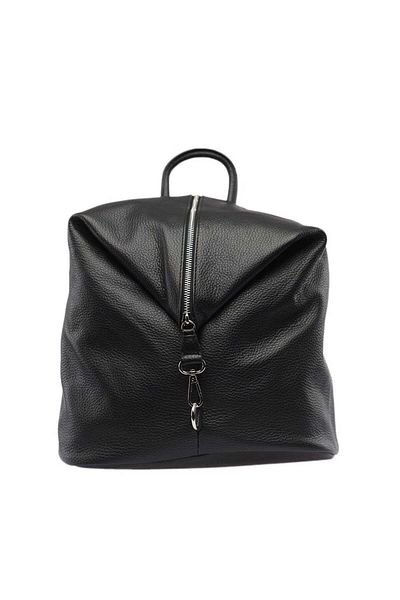 Toro Nero Rucsac negru pentru femei din piele naturală Zip and Glow
