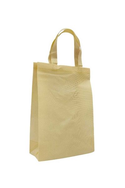 Party and Story Beige canvas shopping bags that can be used more than once, 12 pieces Size (M)30Ã—40Ã—11CM