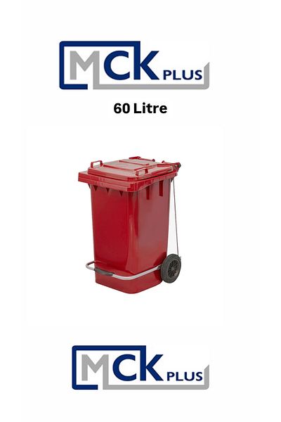MCK Plus MCK Πλαστικό Πεντάλ Κάδος Απορριμμάτων 60 λίτρων Πλαστικό Δοχείο - Ένα Υλικό Ανθεκτικό στη Θερμότητα