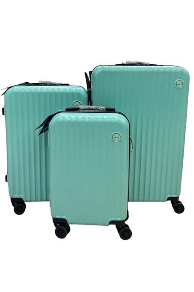 Generic 3-piece travel bags, excellent, unbreakable, light green color