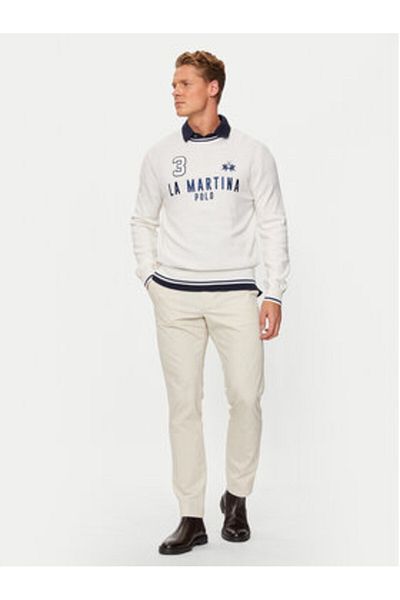 LA MARTINA Men's Sweater ZMS303 YW120 Ecru
