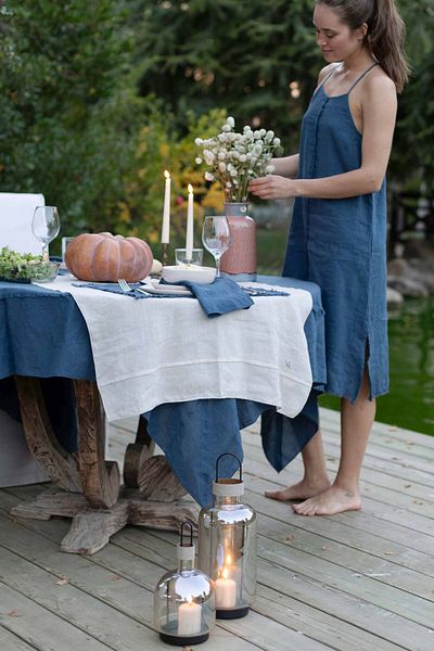 JOJOMIA April Linen Tencel ™   Runner 70X180 Denim