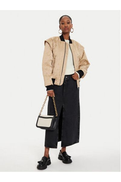 Karl Lagerfeld Women's Bomber Jacket 245W1506 Beige