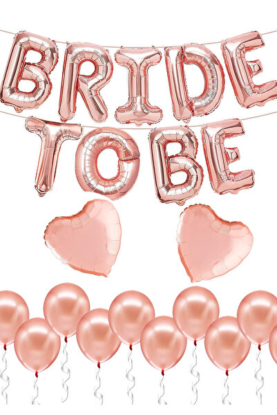 Parti dolabı Bride To Be Folyo Balon 10 Adet Latex Balon 2 Adet Kalp Folyo Balon Bekarlığa Veda Balon Seti