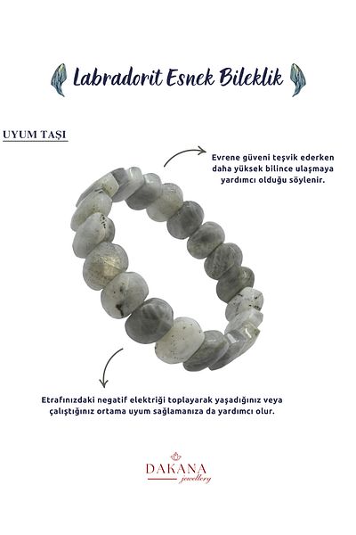 DAKANA JEWELLERY Certified Facet Cut Labradorite Natural Stone Bracelet