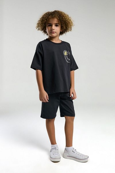 U.S. Polo Assn. Set bermude tricou antracit pentru băiat
