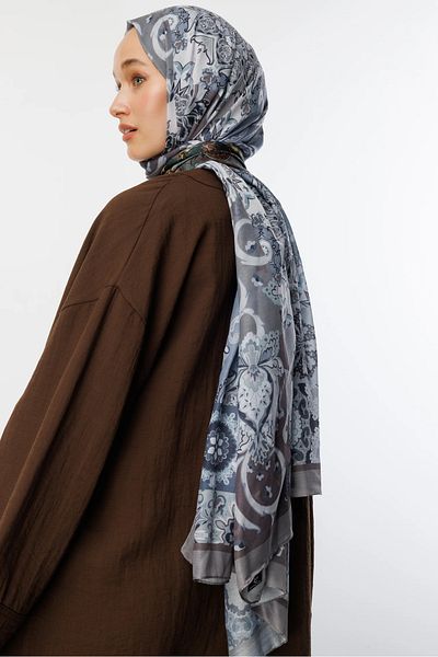 Mooncorn Silver Solhar Pattern Cotton Shawl