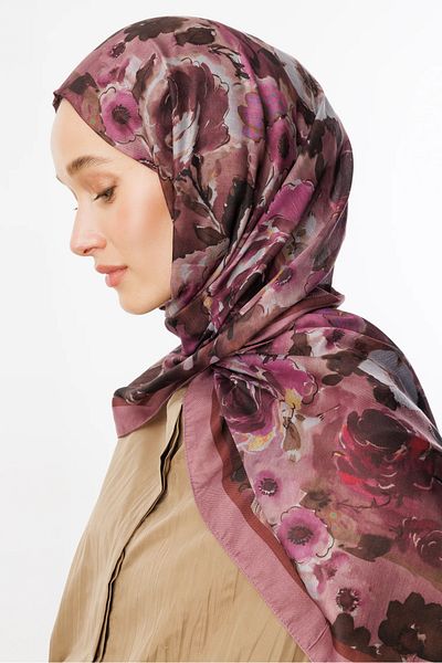 Mooncorn Dusty Rose Vensel Pattern Cotton Shawl