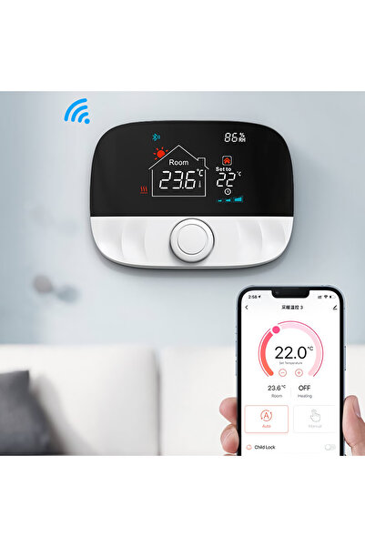GÜMRÜK BEY RF Smart Tuya Destekli Uzaktan Kontrollü Programlanabilir Akıllı Termostat Boyler Kazan Bağlantısı