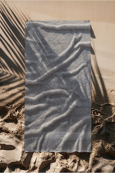 Ellaline Gray Beach Towel 100% Cotton Certified Sea & Pool Towel 70X140Cm