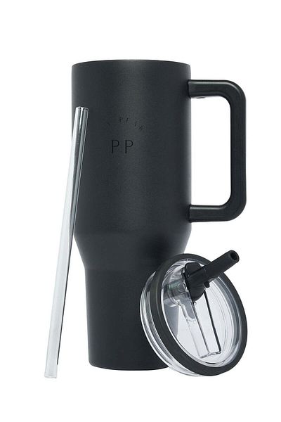PRICKLY PEAR Stainless Steel Water Bottle 40 Oz Hydrator Black Logo