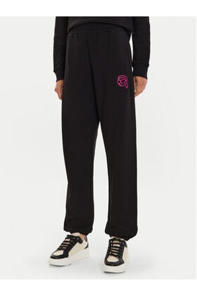 Karl Lagerfeld Pantaloni de trening pentru femei 246W1012 Negri