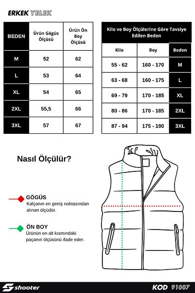 Shooter Regular Fit Fiber Padded Men's Seasonal Zippered Vest