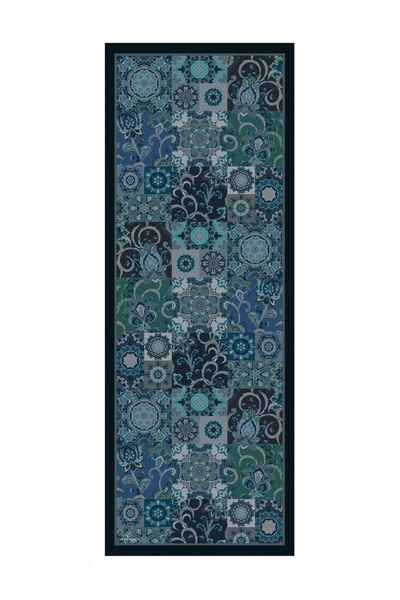 Mooncorn Lacivert Solhar Desen Pamuk Şal