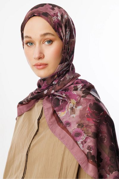 Mooncorn Dusty Rose Vensel Pattern Cotton Shawl
