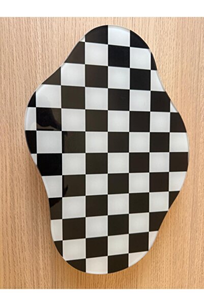 Ersan Dizayn 3 Top Ayaklı Asimetrik Cam Sunum Tabağı / Organizeri 20x30