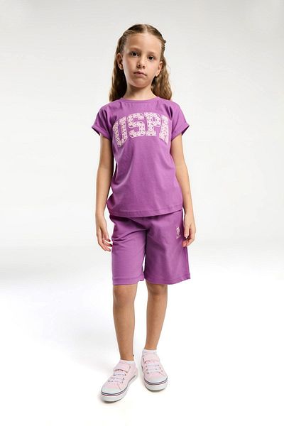 U.S. Polo Assn. Girl's T-Shirt Bermuda Set