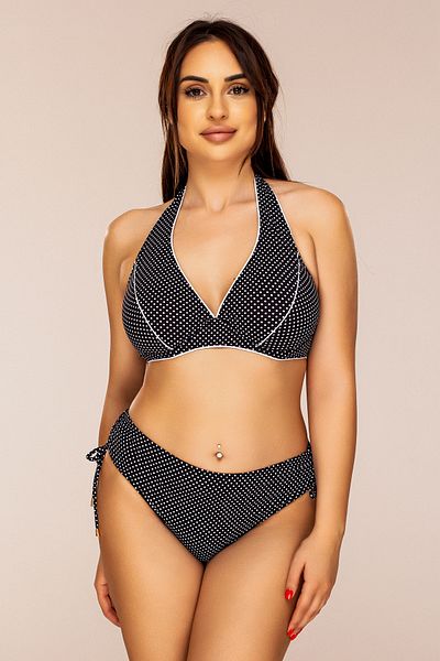 Lush Fashion Black Two-Piece Swimsuit
