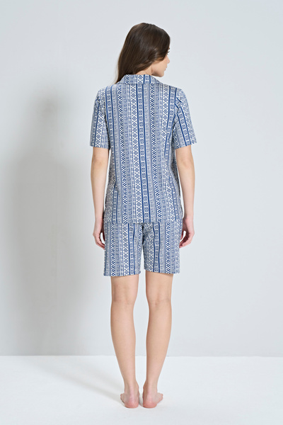 Pijadore Жіночий комплект піжами з сорочкою та шортами з візерунком «Кераміка»