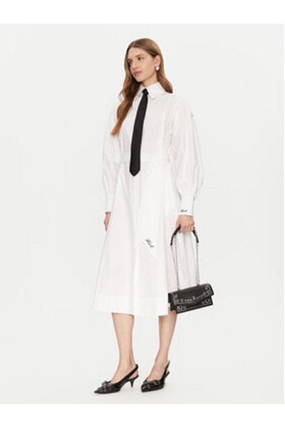 Karl Lagerfeld Rochie tip cămașă pentru femei A1W13018 Alb
