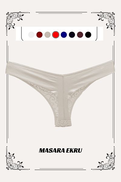 MİSTİRİK Εκρού Χρώμα Masara Μοντέλο Δαντέλα Λεπτομερή εσώρουχα μαλακά κορδόνια
