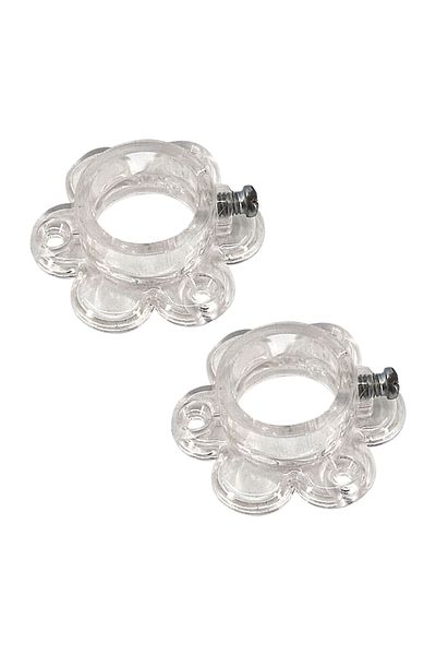 flores Set 2 Suporti pentru bara rotunda de Ø 25 mm, transparent, din plastic