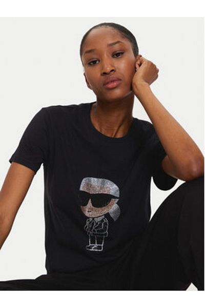 Karl Lagerfeld Tricou Karl Lagerfeld pentru femei 230W1770 Negru