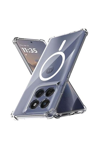 SKYDDAR INNOVATION Cover for Motorola Edge 60 Fusion / Edge 60, Shockproof MagSafe, Transparent, sticker set