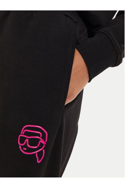 Karl Lagerfeld Pantaloni de trening pentru femei 246W1012 Negri