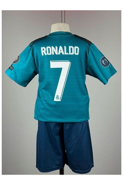 yenteks COPIE - Numărul 7 Sezon 17/18 Ronaldo Turcoaz Set de tricou pentru copii