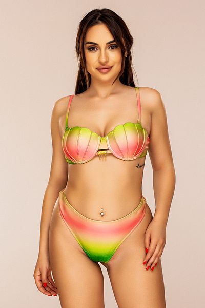 Lush Fashion Green Two-Piece Swimsuit