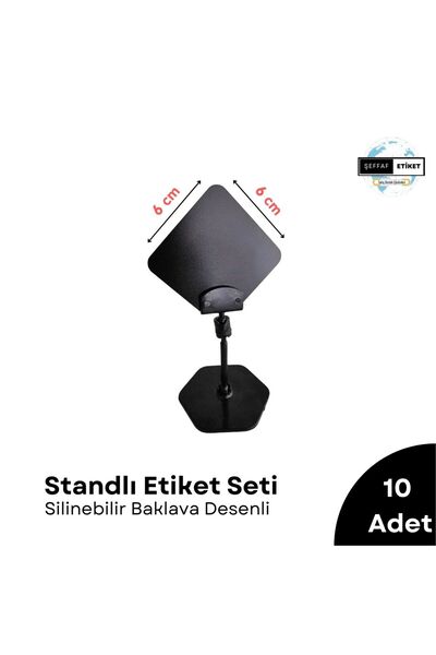 Şeffaf Etiket 10-dijelni držač etiketa za stalak i set brisivih crnih etiketa...